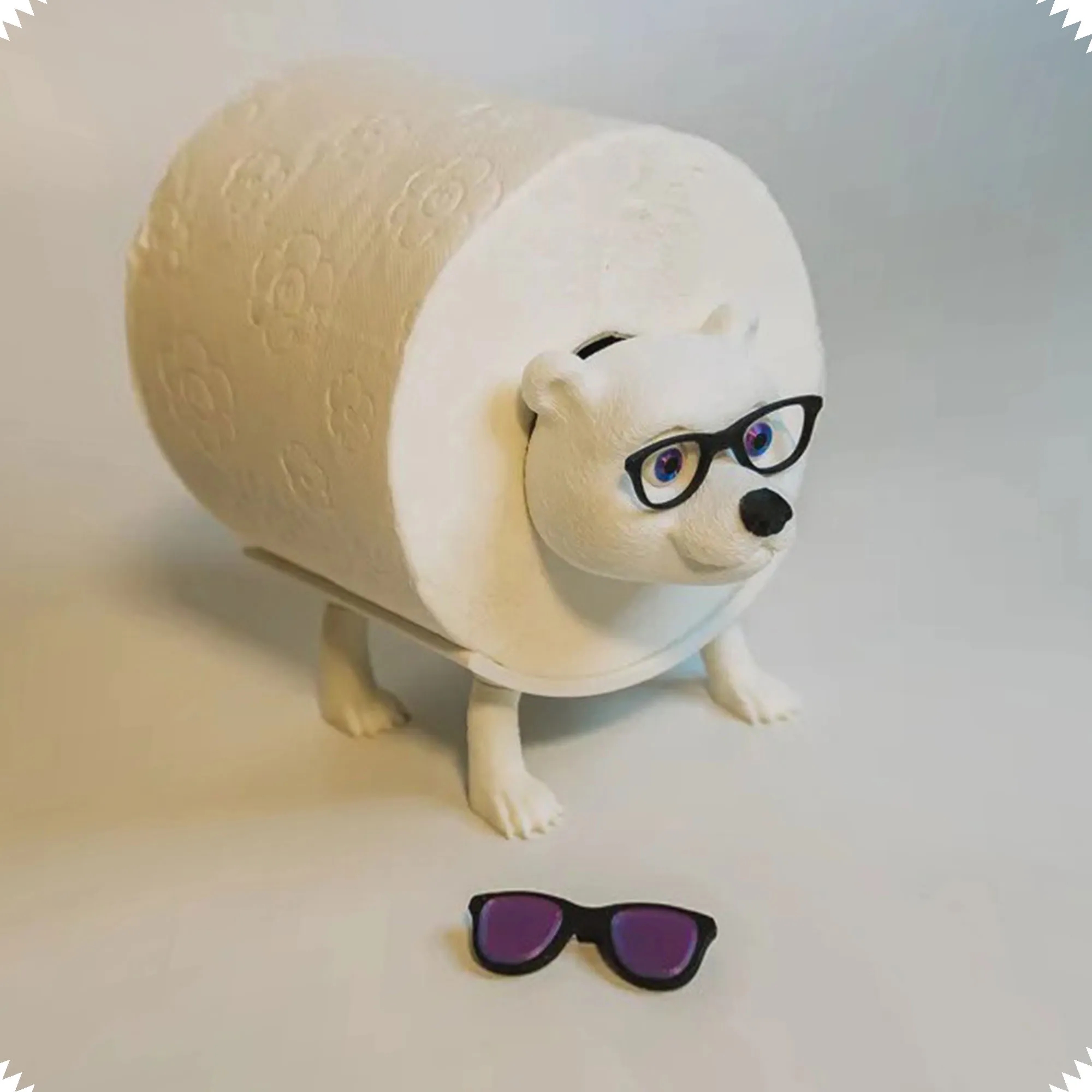Stylish Polar Bear Toilet Paper Holder With Cool Sunglasses 4