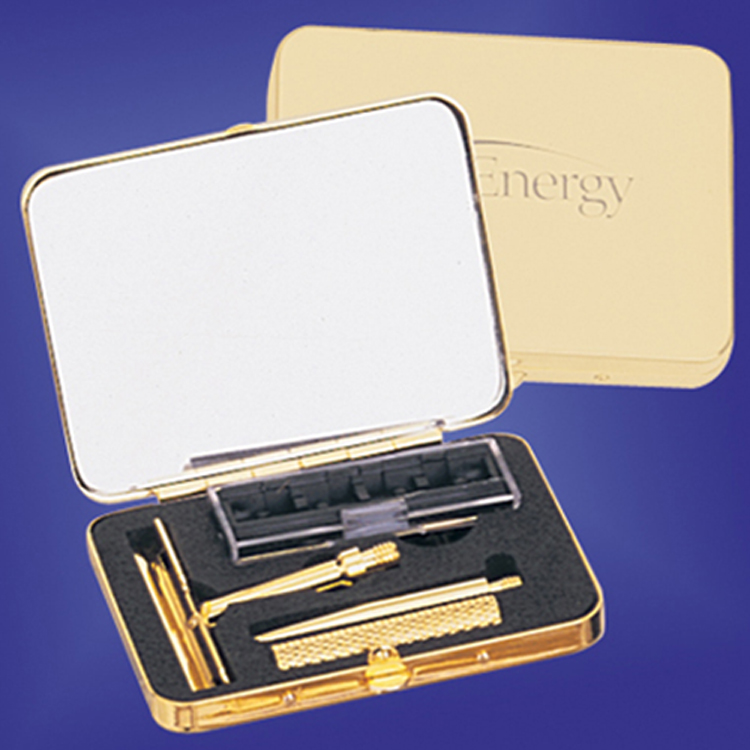 Gold Plated Brass Razor Set 1