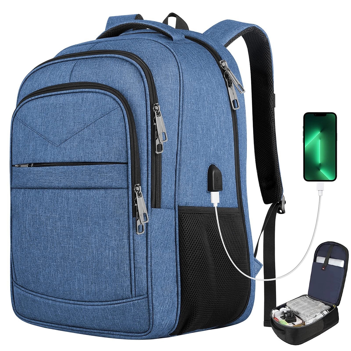 Extra Large Travel Carry on Laptop Backpack with USB Port 10