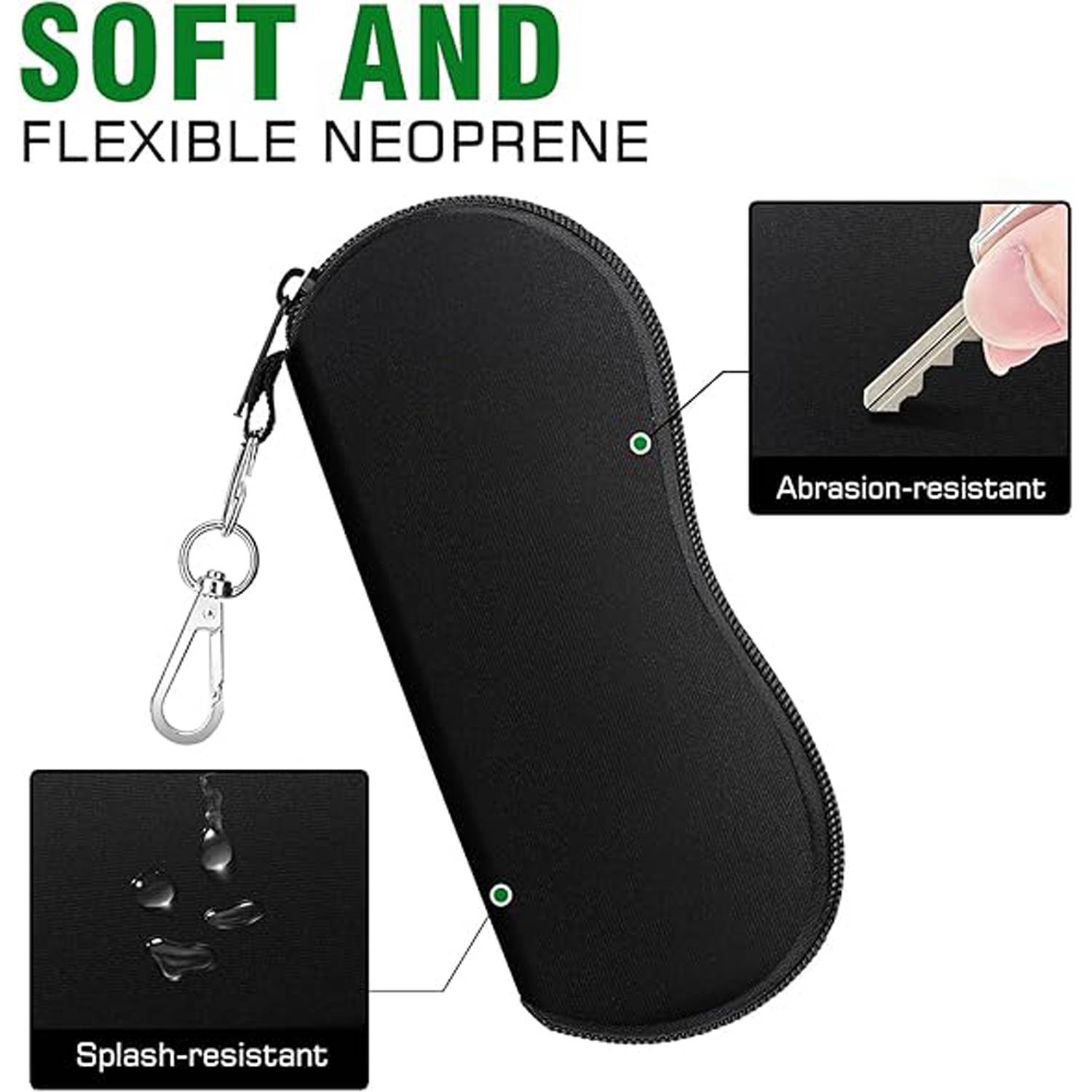 Waterproof Portable Neoprene Glasses Case w/Zipper 5