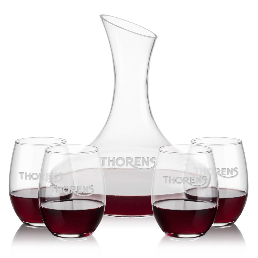 Hampton Carafe & Stanford Stemless Wine 8