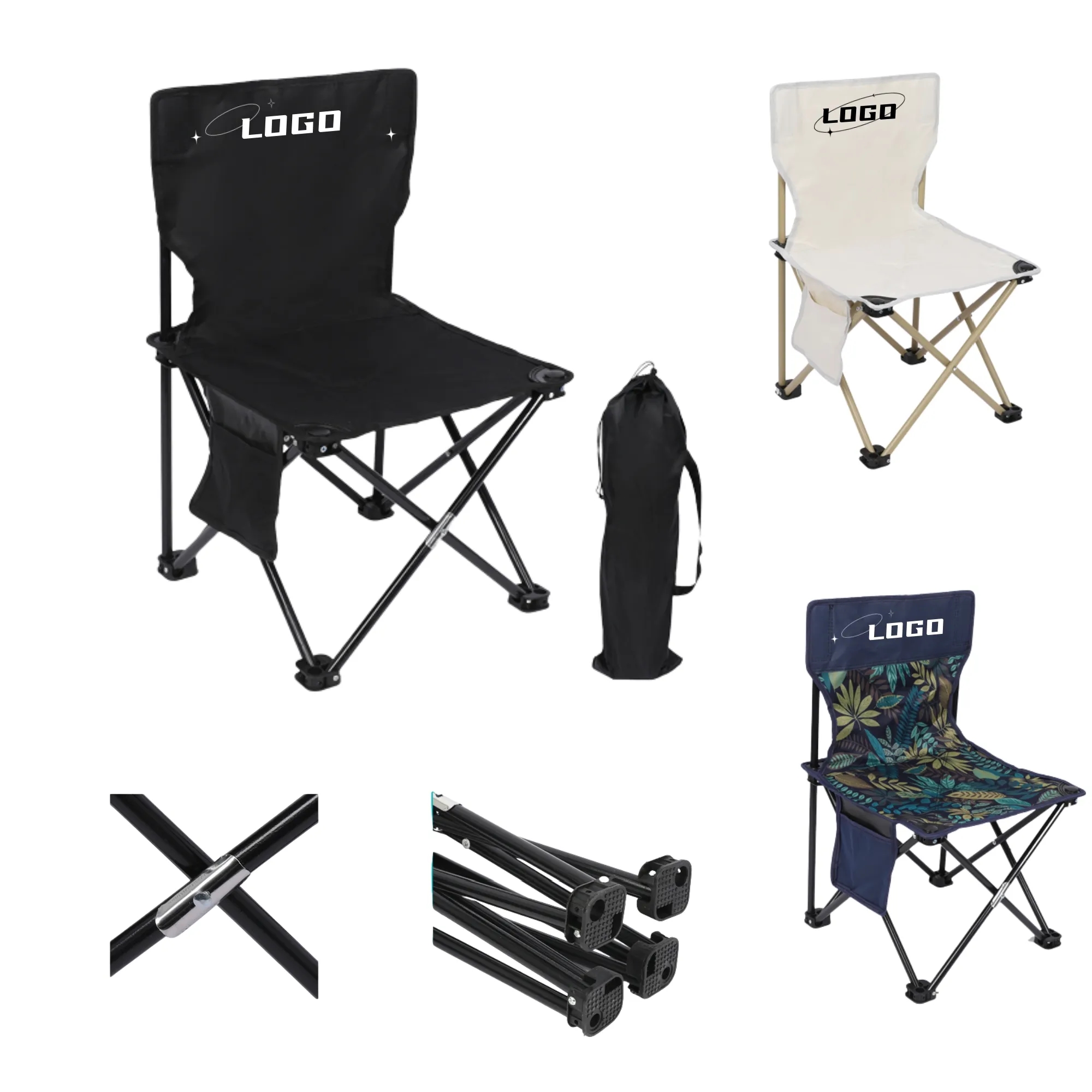 Oxford Folding Chair Portable Stool With Storage Bag 2