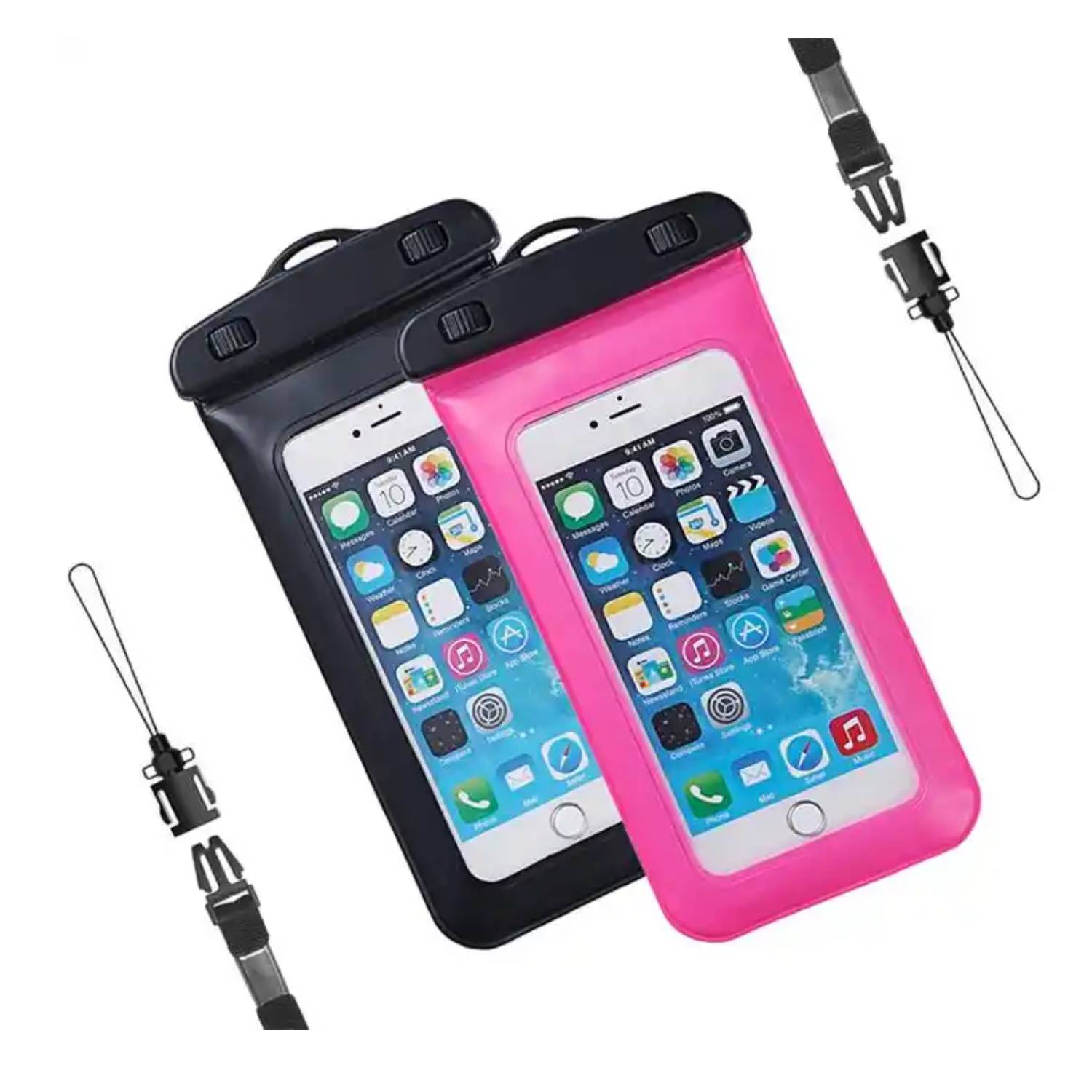 Built-in Sponge Waterproof Mobile Phone Pouch with Lanyard 2