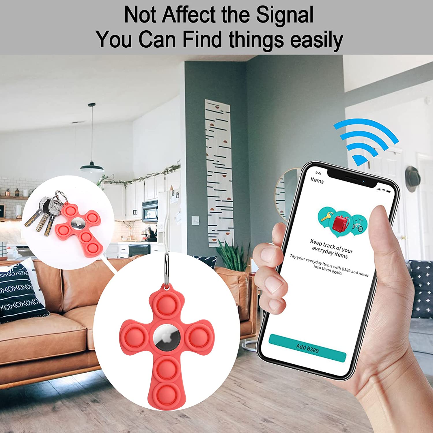 Cross Protective Sleeve Cover w/ Fidget Push Pop Bubble and Carabiner 6