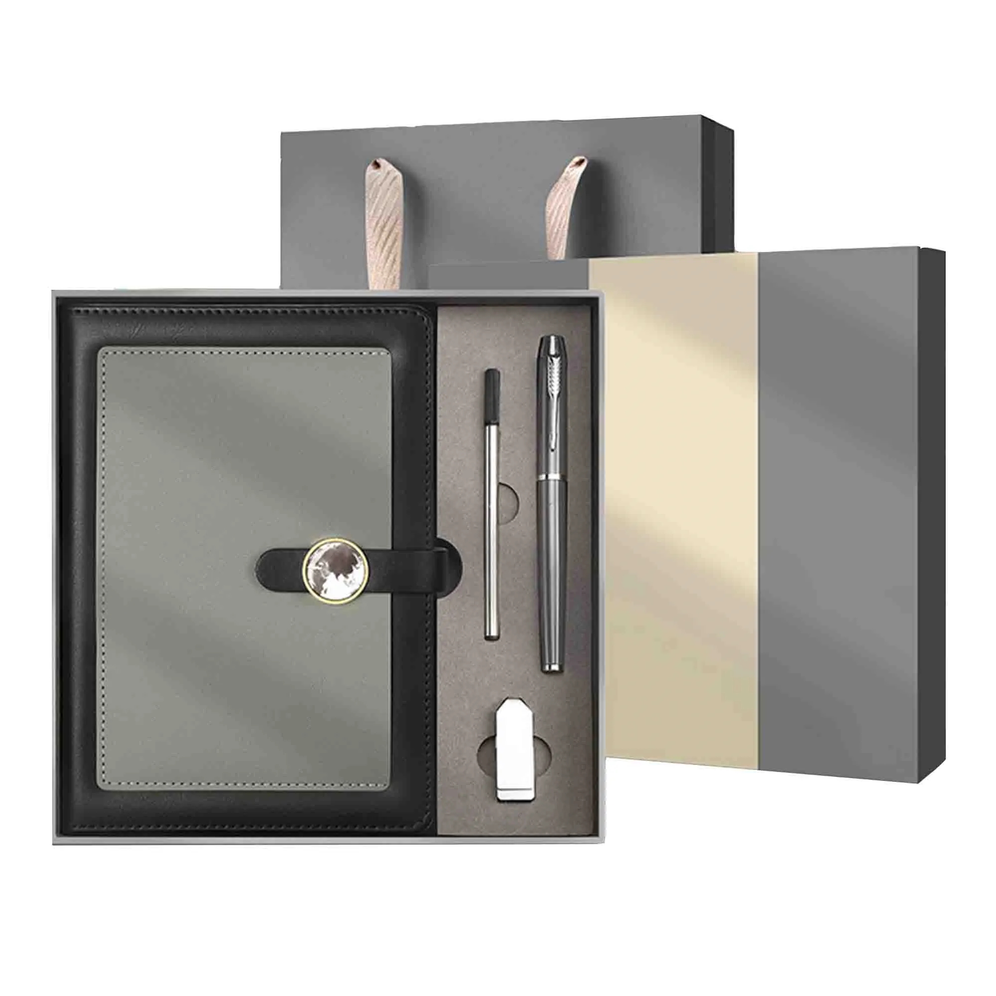 Gift Box Includes Notebook Pen Usb Flash Drive Refill 4