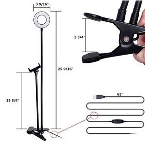 2 In 1 Led Selfie Ring Light Rotating Desktop Phone Stand 1