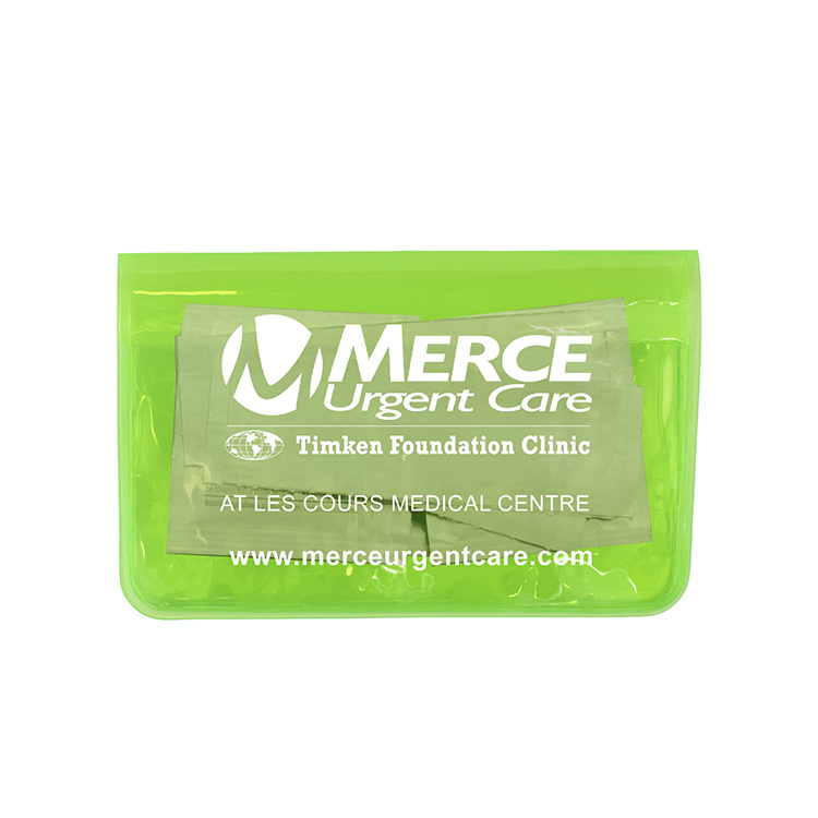 "Crescent" Antiseptic & Disinfectant Wipes Pack In Translucent Vinyl pouch 17