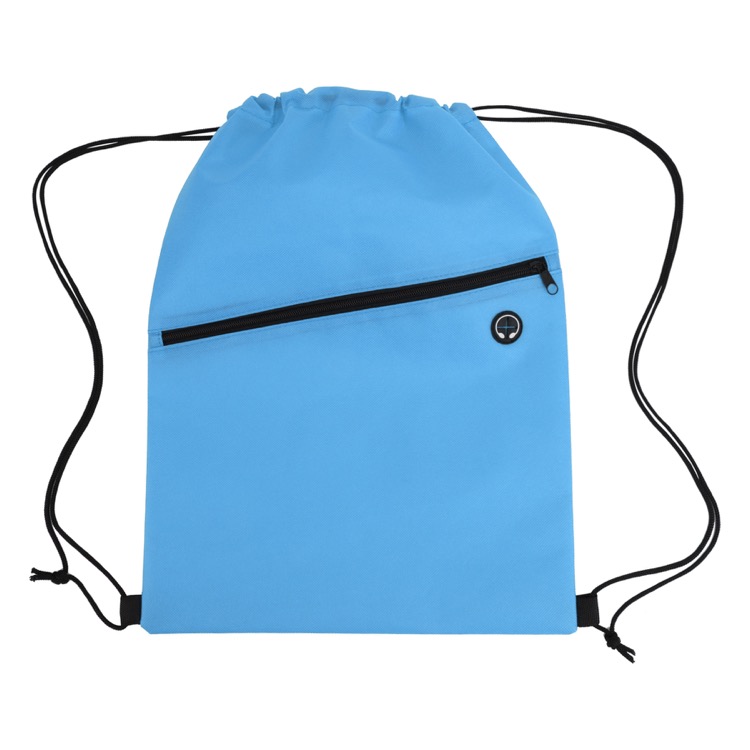 Non-Woven Sports Drawstring Bag with Front Zipper 4