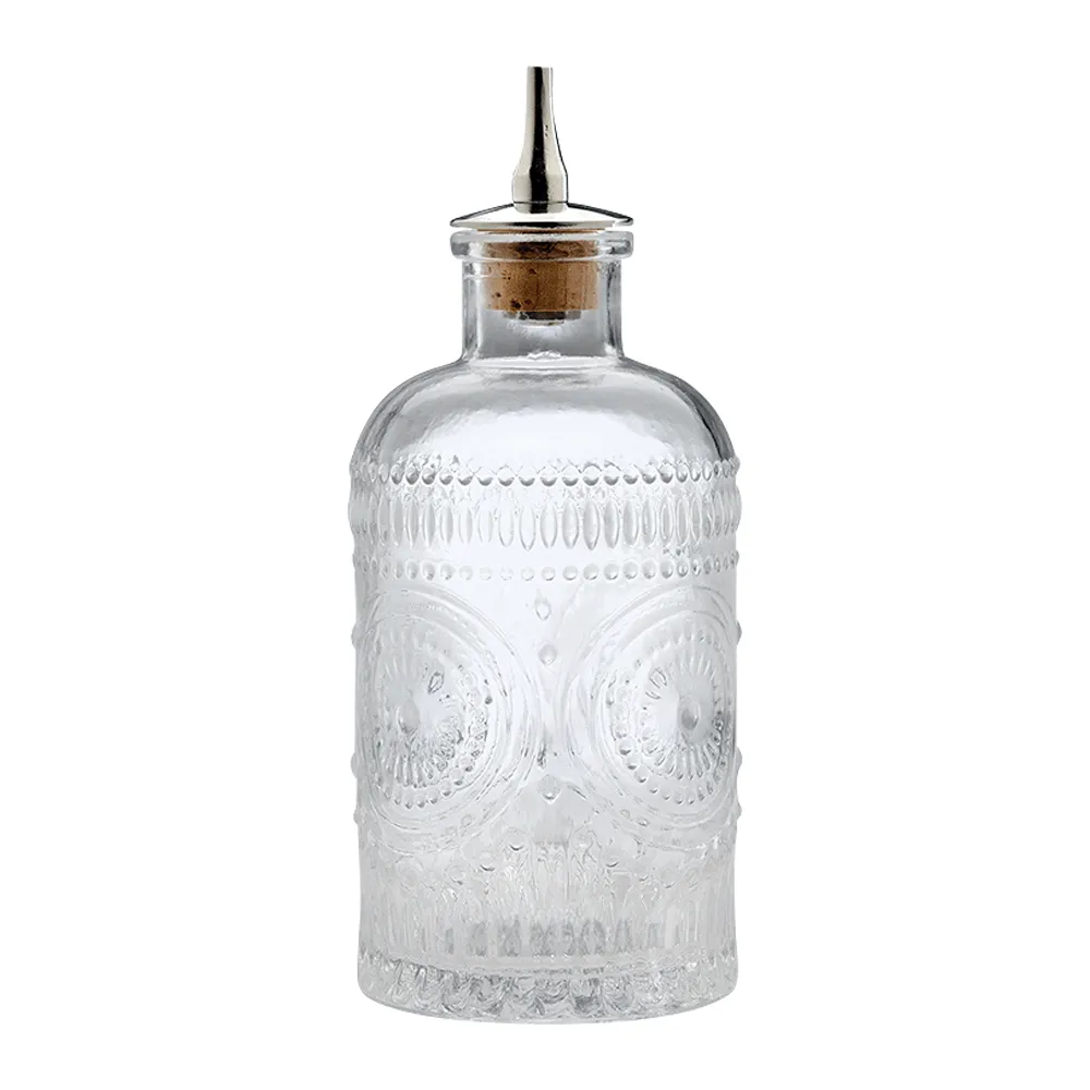 6.8oz. Glass Bitters Bottle Dome Retro Design 5