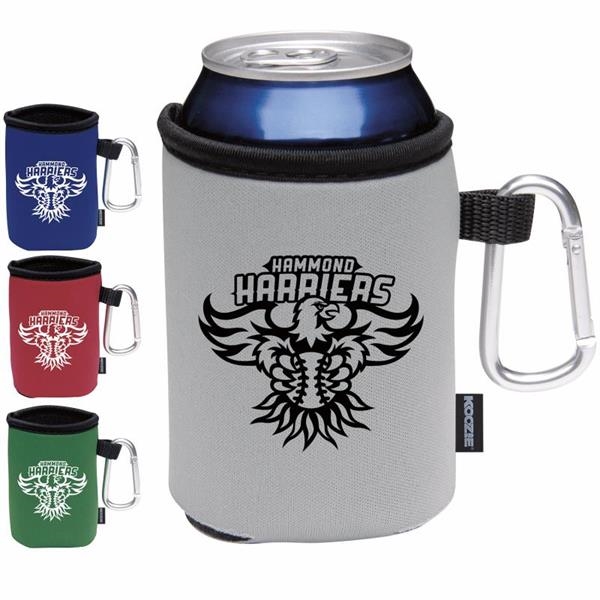 Collapsible Can Sleeve w/ Carabiner, custom koozie with logo imprint 2