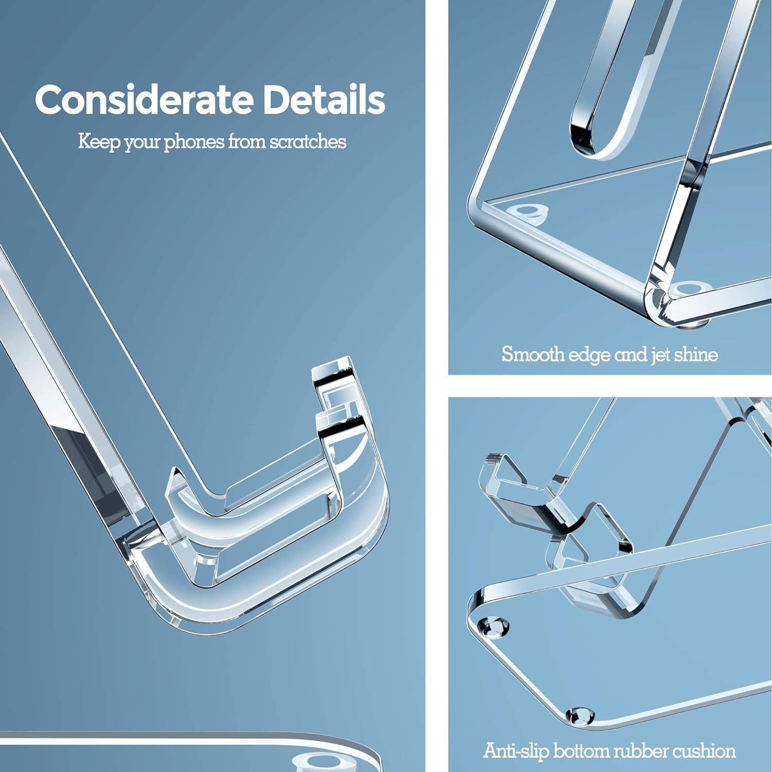 Acrylic Clear Desktop Phone Holder 8
