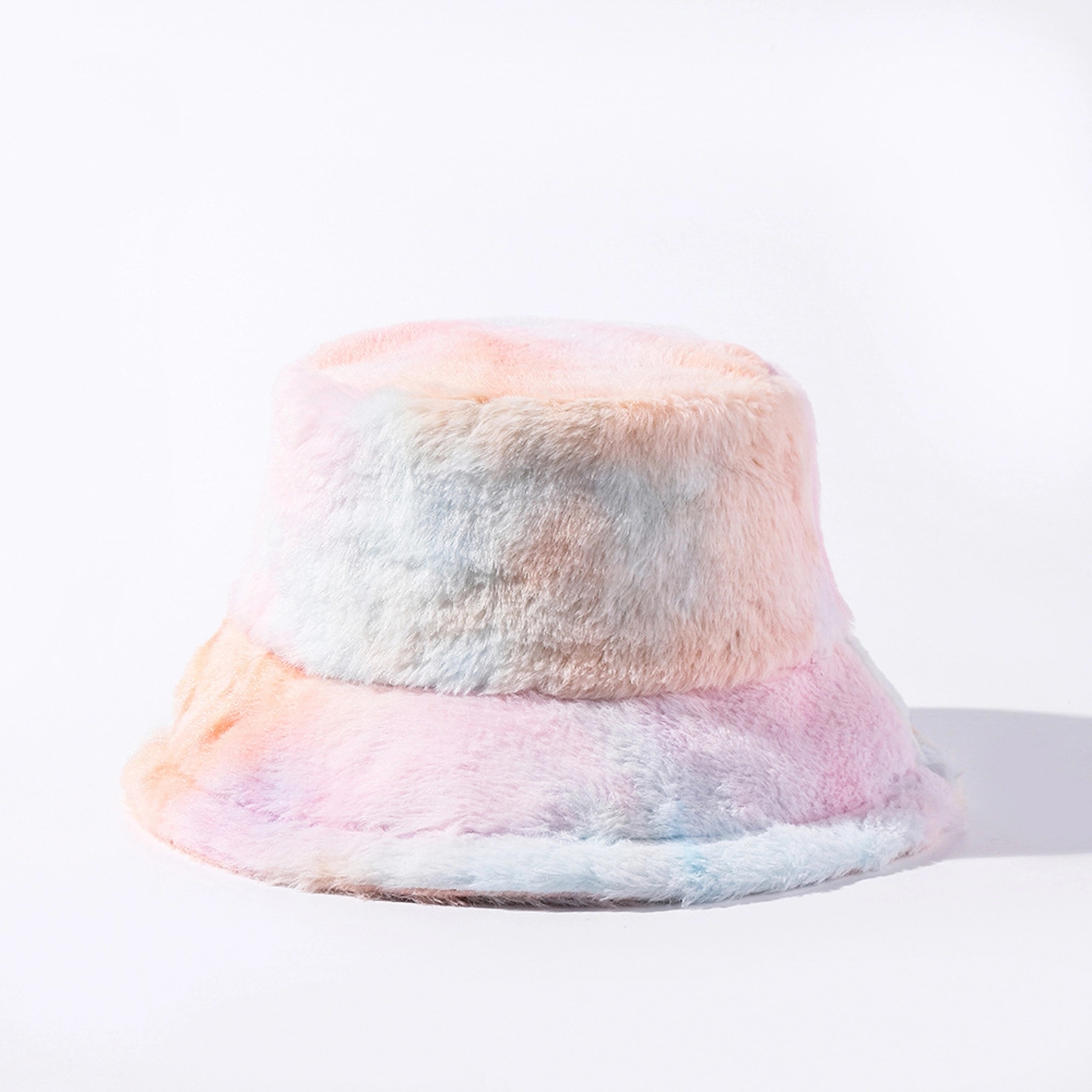 Color Block Fuzzy Bucket Hat 1