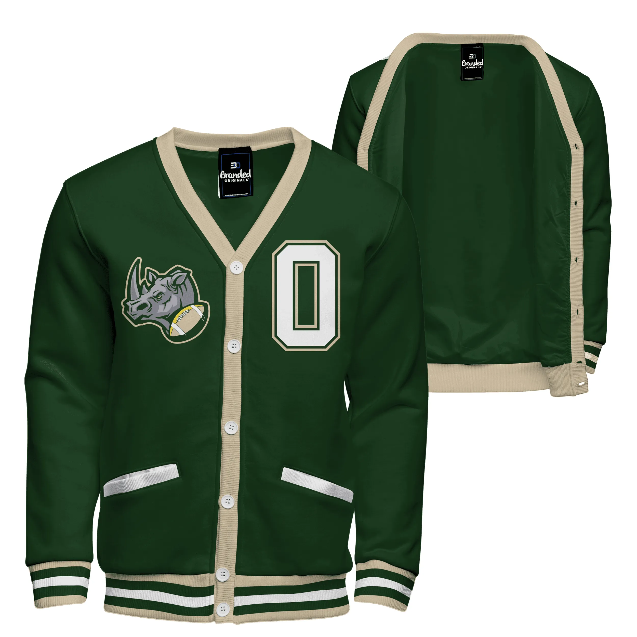 Fleece Varsity Cardigan With No Lining 4