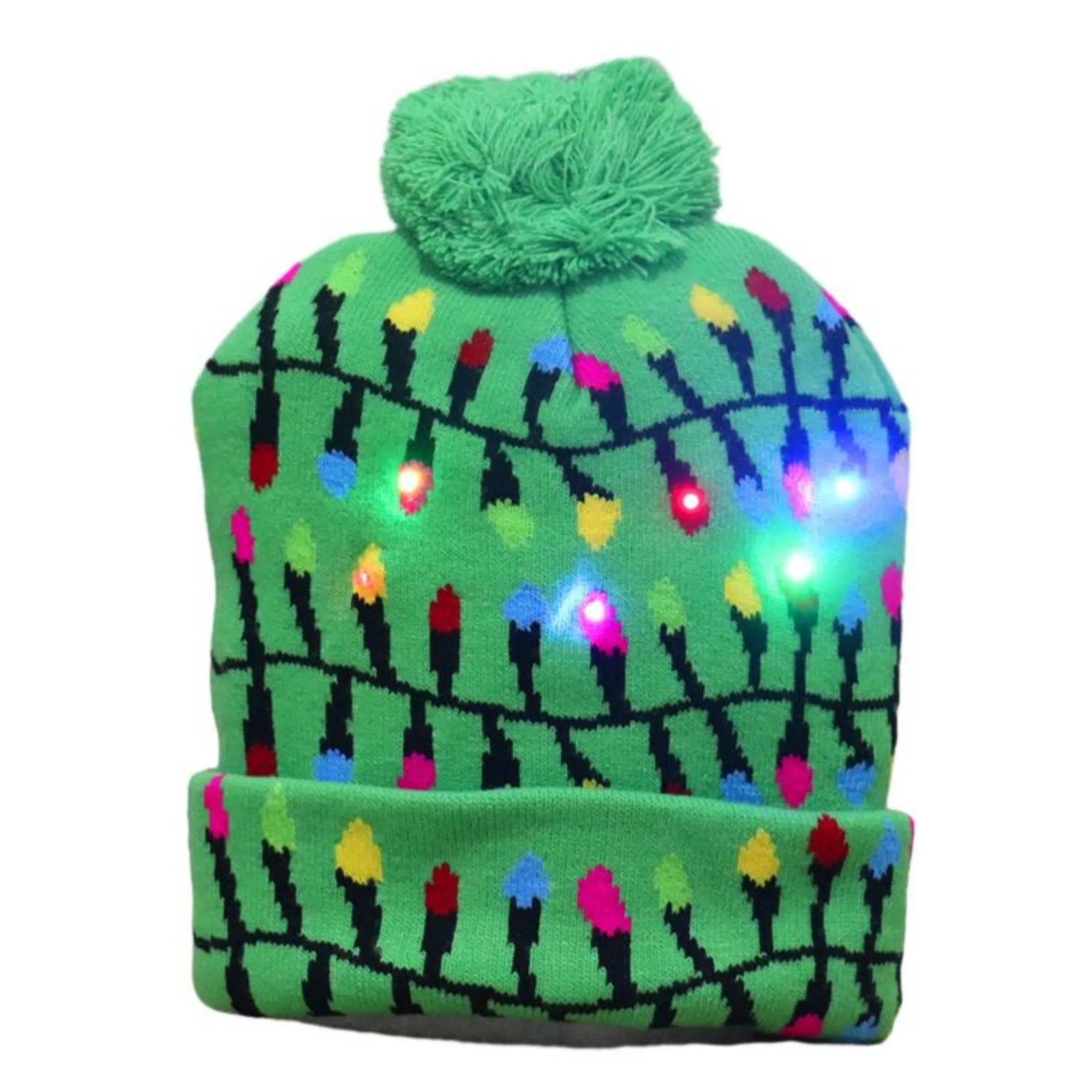 Birthday Christmas LED Lights Knitted Hat MOQ 100PCS 15