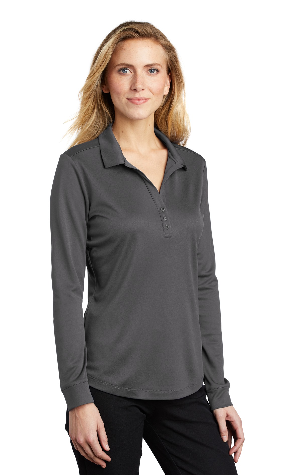 Port Authority Women's Silk Touch Performance Long Sleeve Polo. L540LS 7