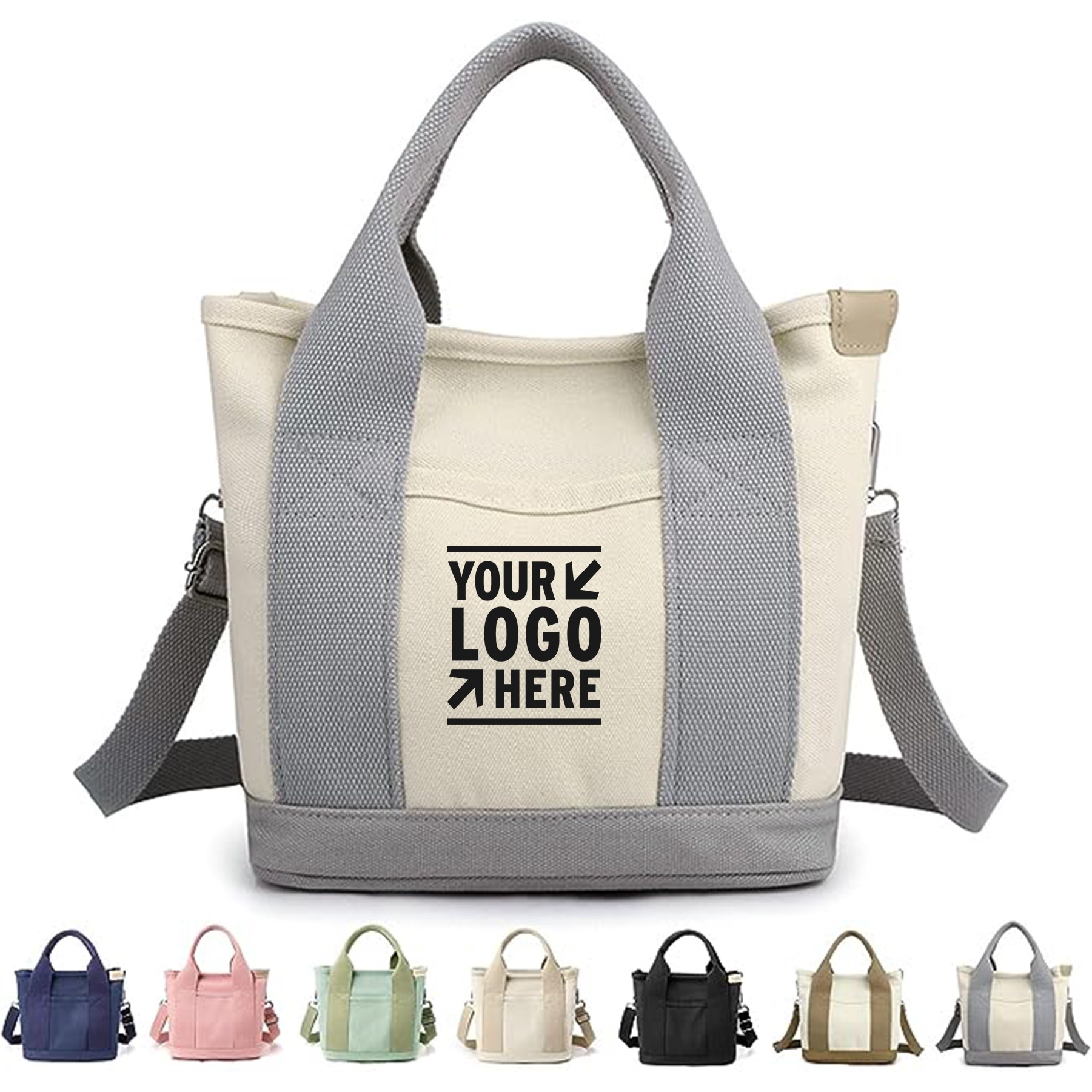 Women Crossbody Shoulder Small Large Canvas Tote Bags with Pocket 3