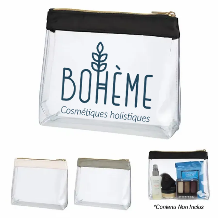 Advertising Sadie Satin Clear Cosmetic Bags 4