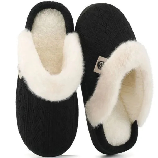 Ecetana Women's Warm Knit House Slippers with Memory Foam 3