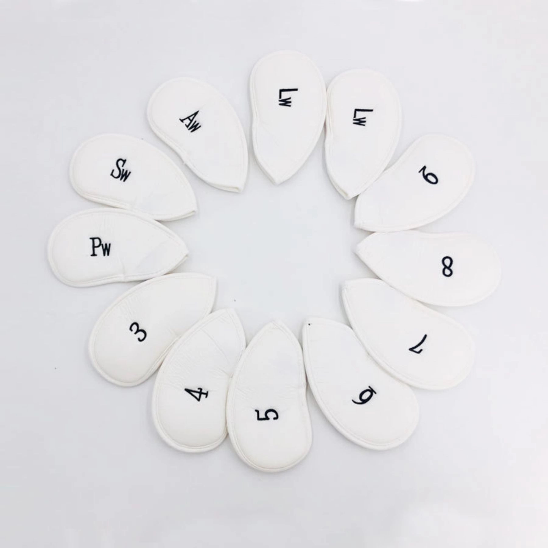 Golf 12Pcs Thick Leather Iron Head Covers Set 5