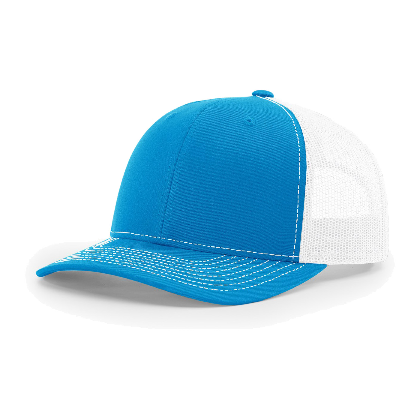 Richardson 112 6-Panel Snapback Trucker Hat w/Leatherette Adhesive Patches or Embroidery 9