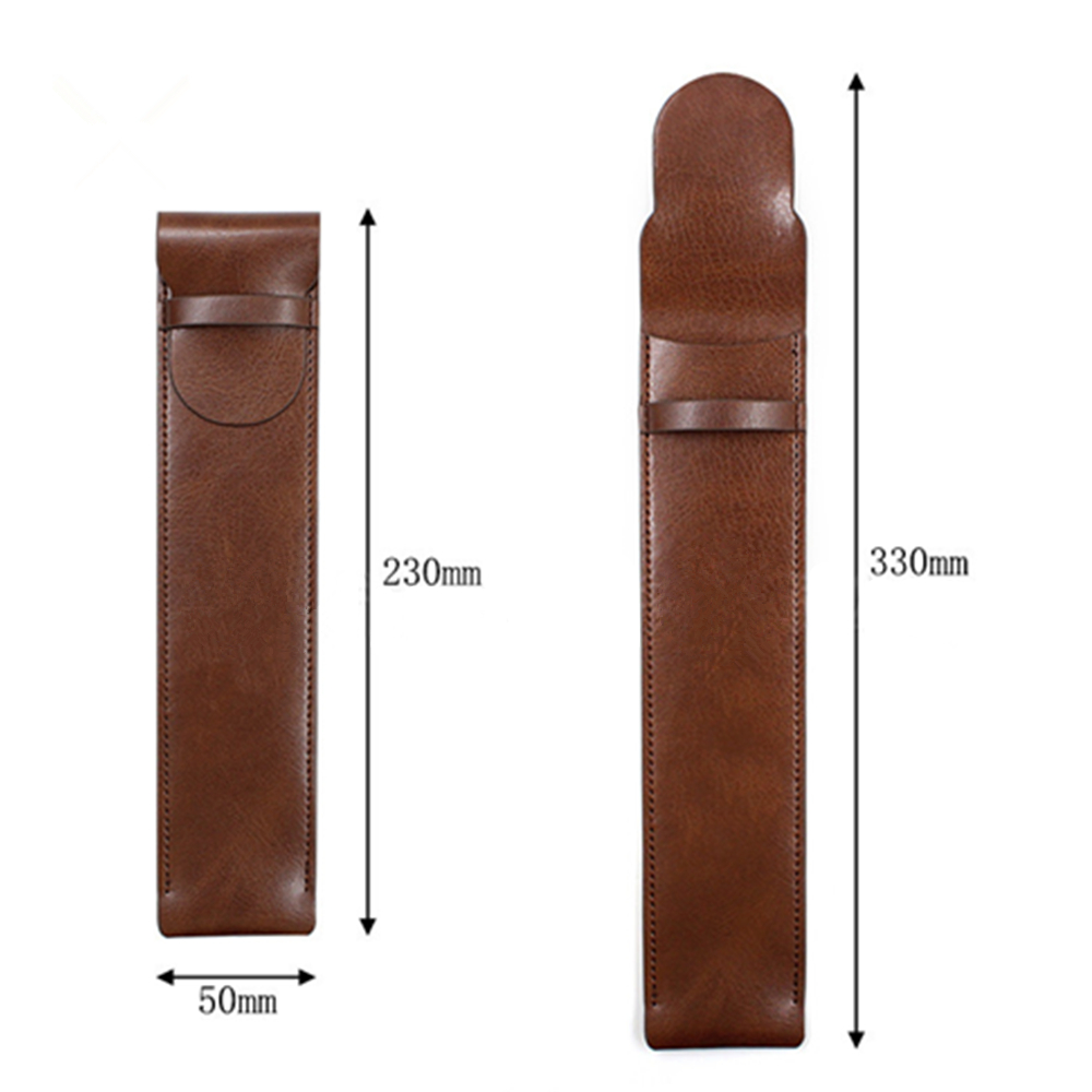 Leather Protective Case Stainless Steel Straw Holder 2
