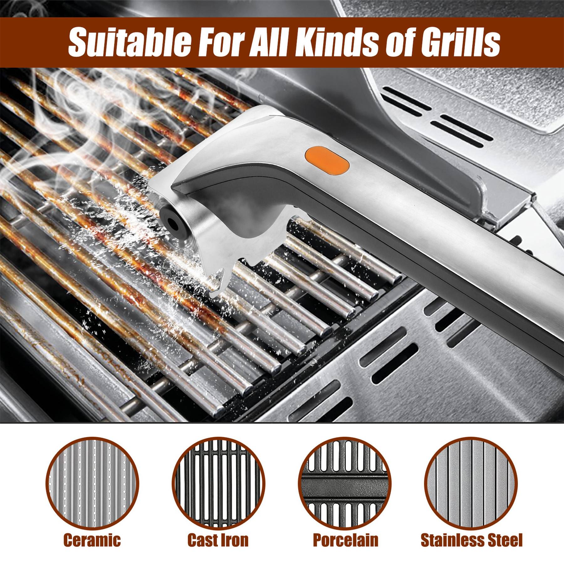 Electric stainless steel wire barbecue brush 6