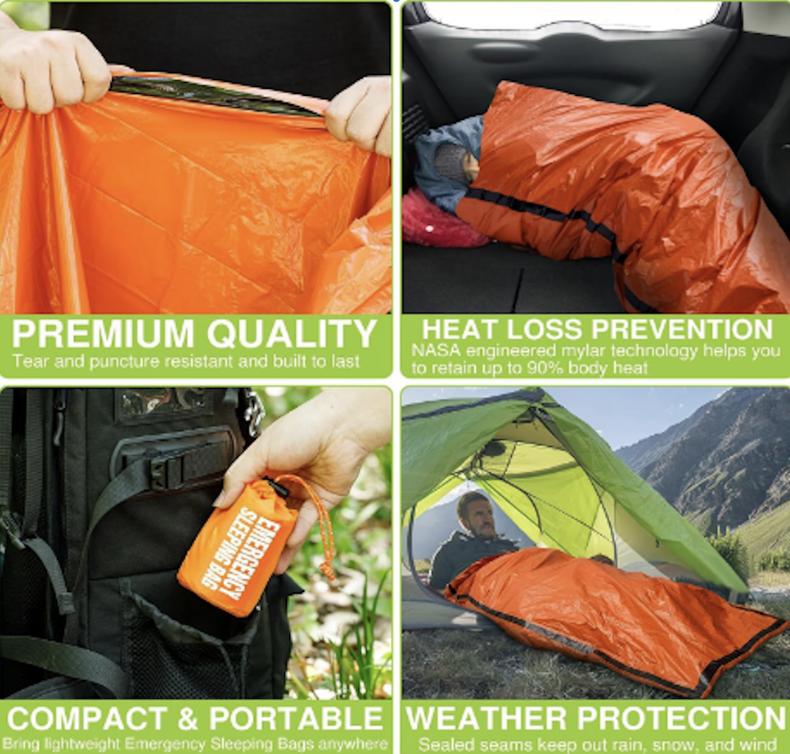 Waterproof Emergency Lightweight Survival Sleeping Bag /Emergency Blanket 2