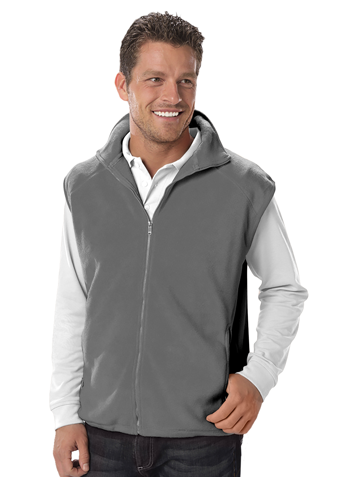 Blue Generation - Unisex 2-Pocket Micro Fleece Zip Front Vest 22