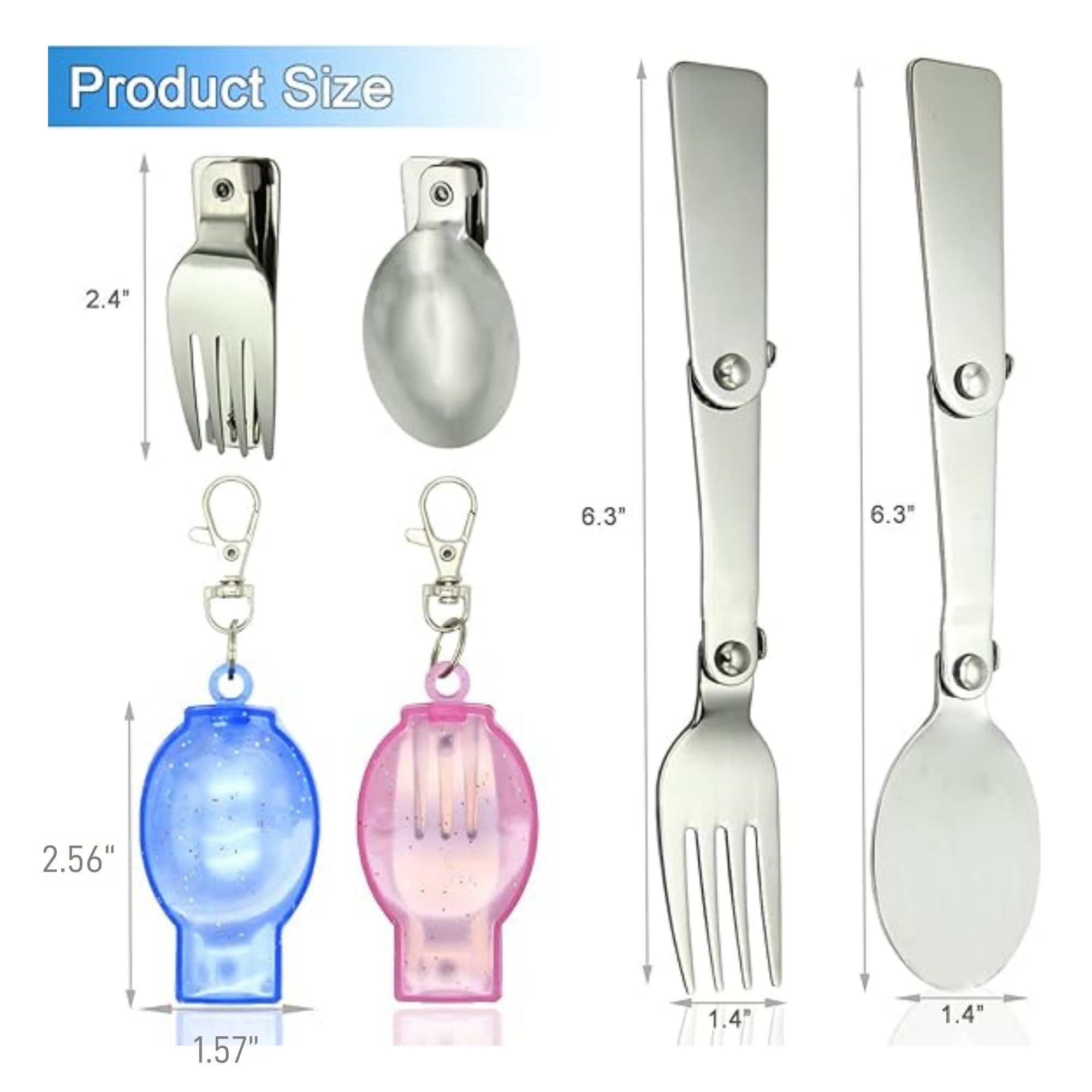 Camping Folding Spoon And Fork Set 5