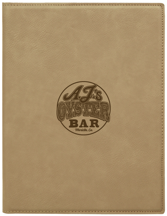 7" x 9" Light Brown Leatherette Small Portfolio with Notepad 2
