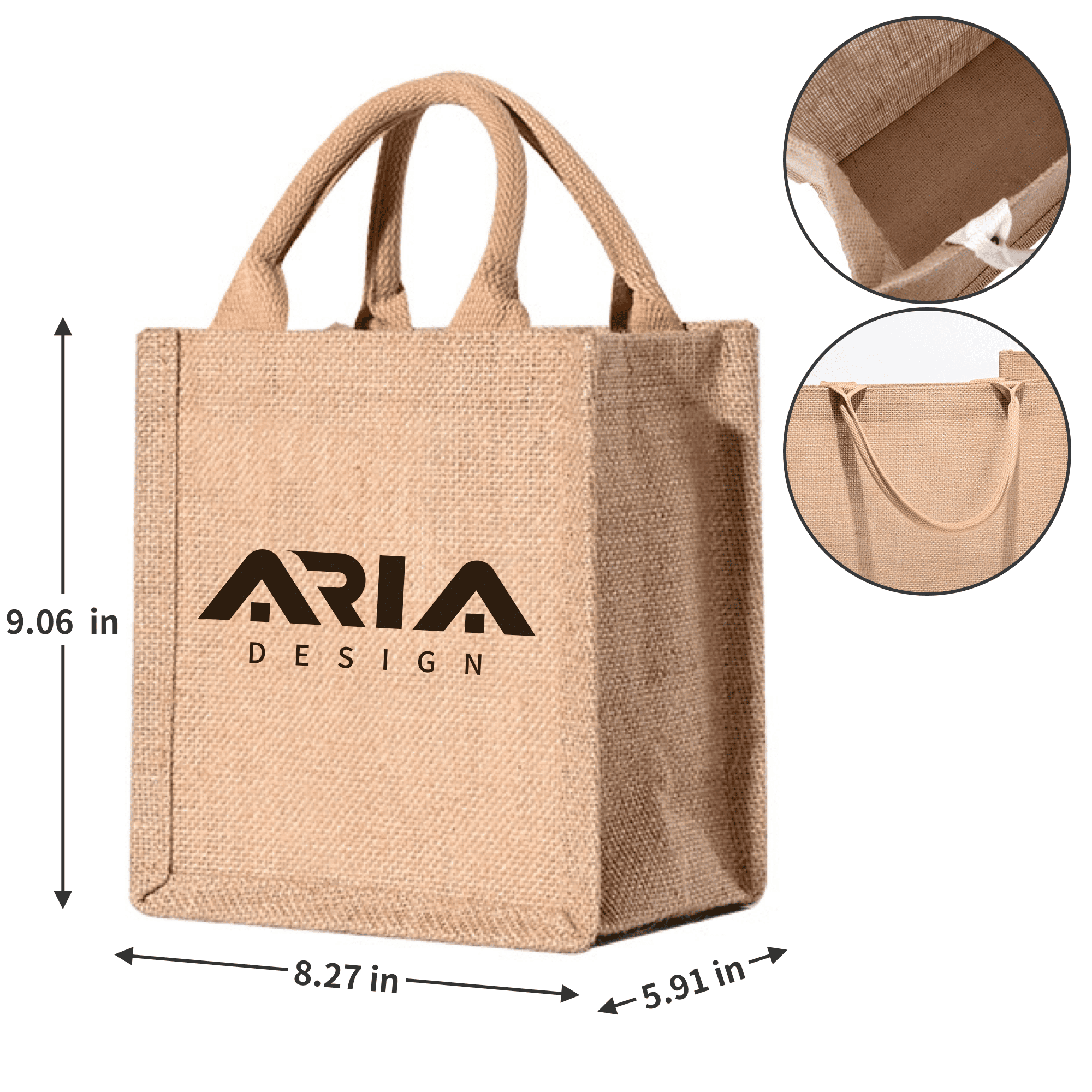 Eco-Friendly Jute Shopping Tote Bag, custom tote bag with logo imprint 2