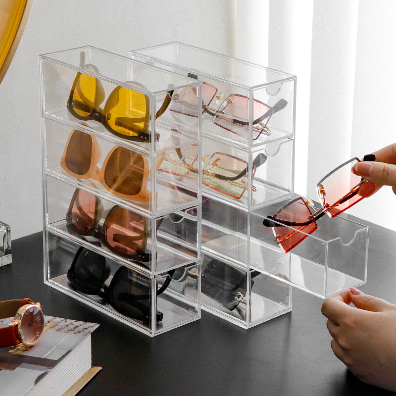 Four-layer drawer glasses stationery makeup storage box 6