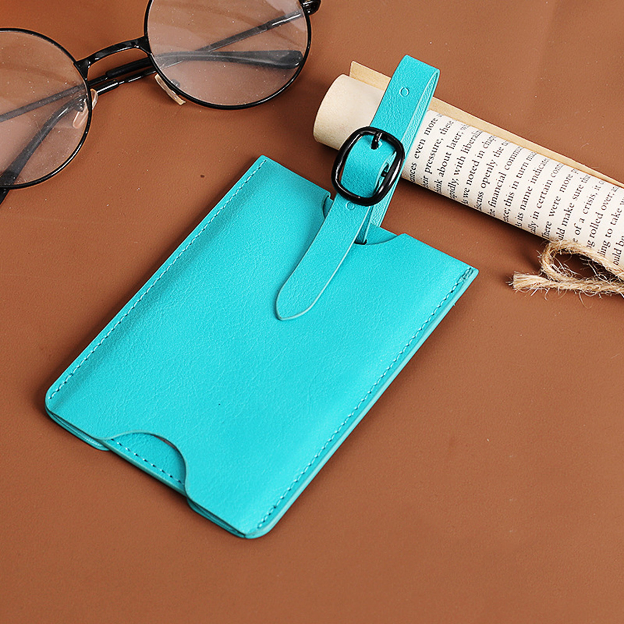 Debossed Premium PU Leather Luggage Bag Tags 6