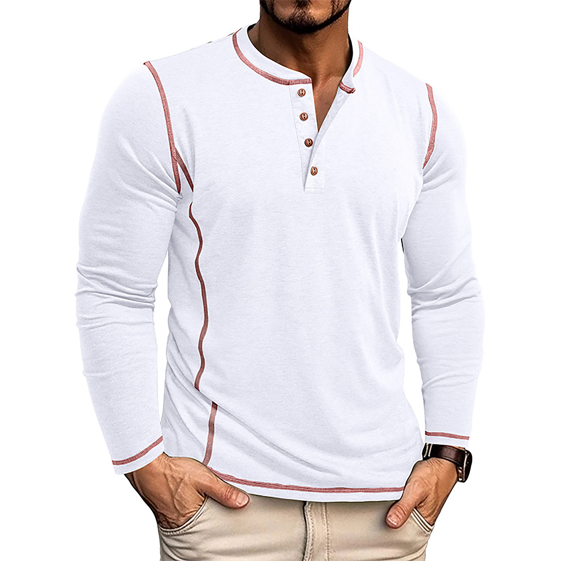 Men's Henley Shirt Long Sleeve 7