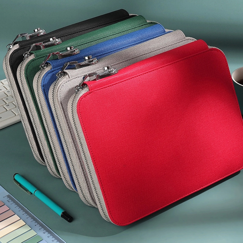 PU Multifunction B5 Business Zippered Notebook with Lock 13