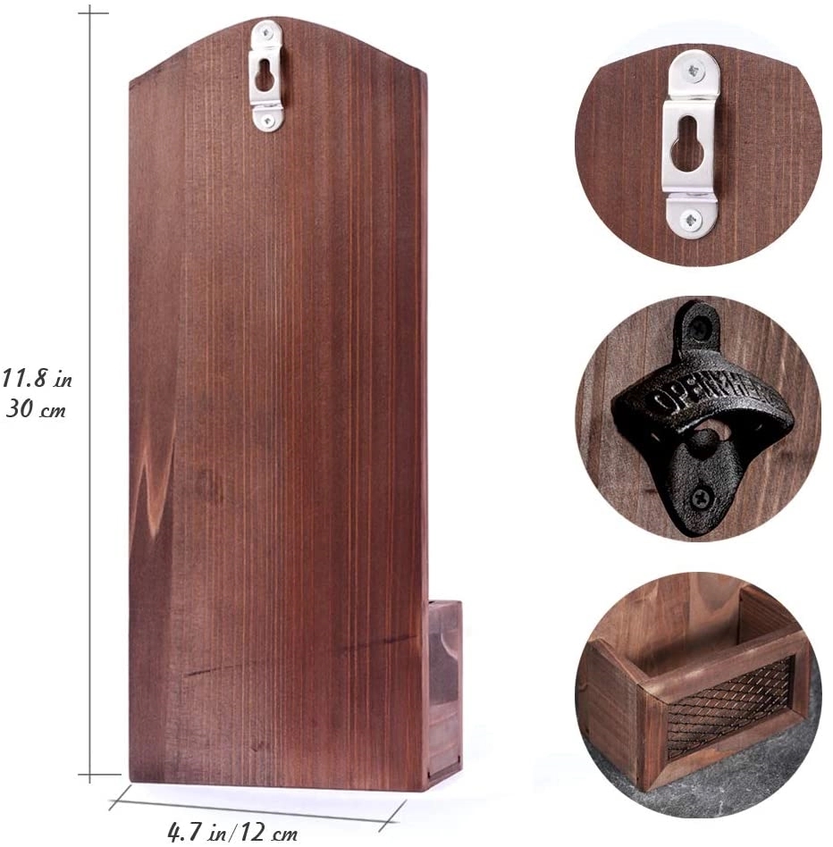 Wooden wall-mounted bottle opener (collector with lid) 1