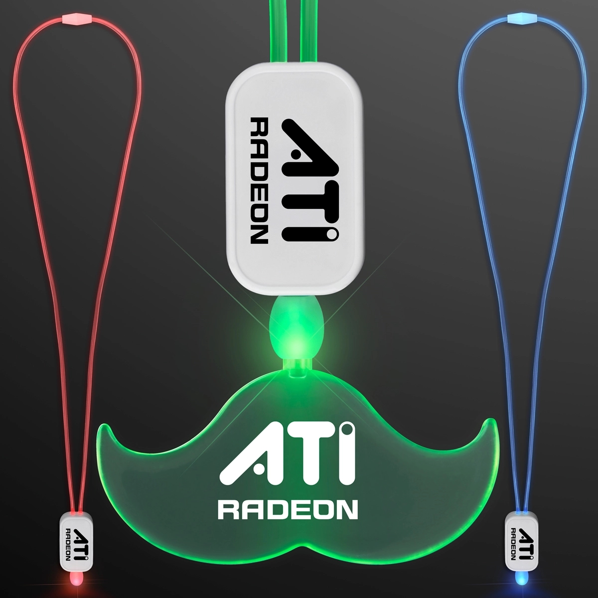 LED Lanyard with Acrylic Mustache Pendant 1