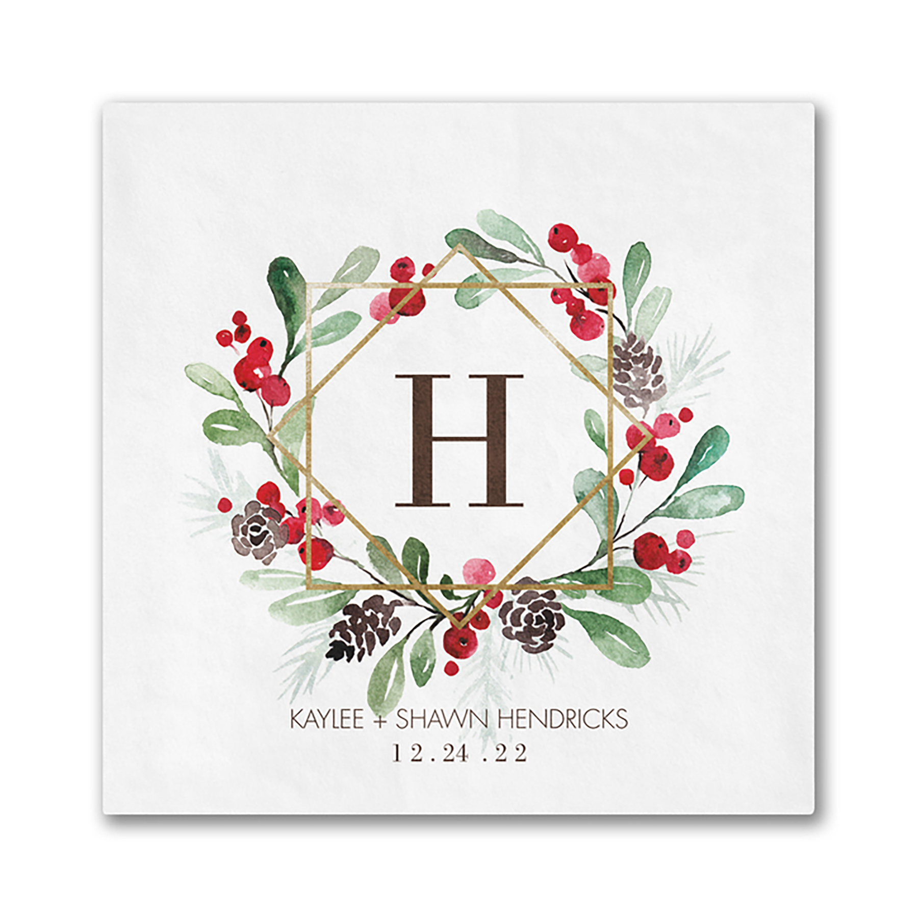 Holiday Greenery Beverage Ooh La Color Napkin 2