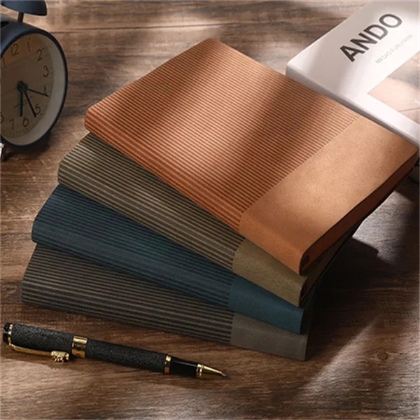 A5 luxury soft leather notebook Dorian paper printing logo 9