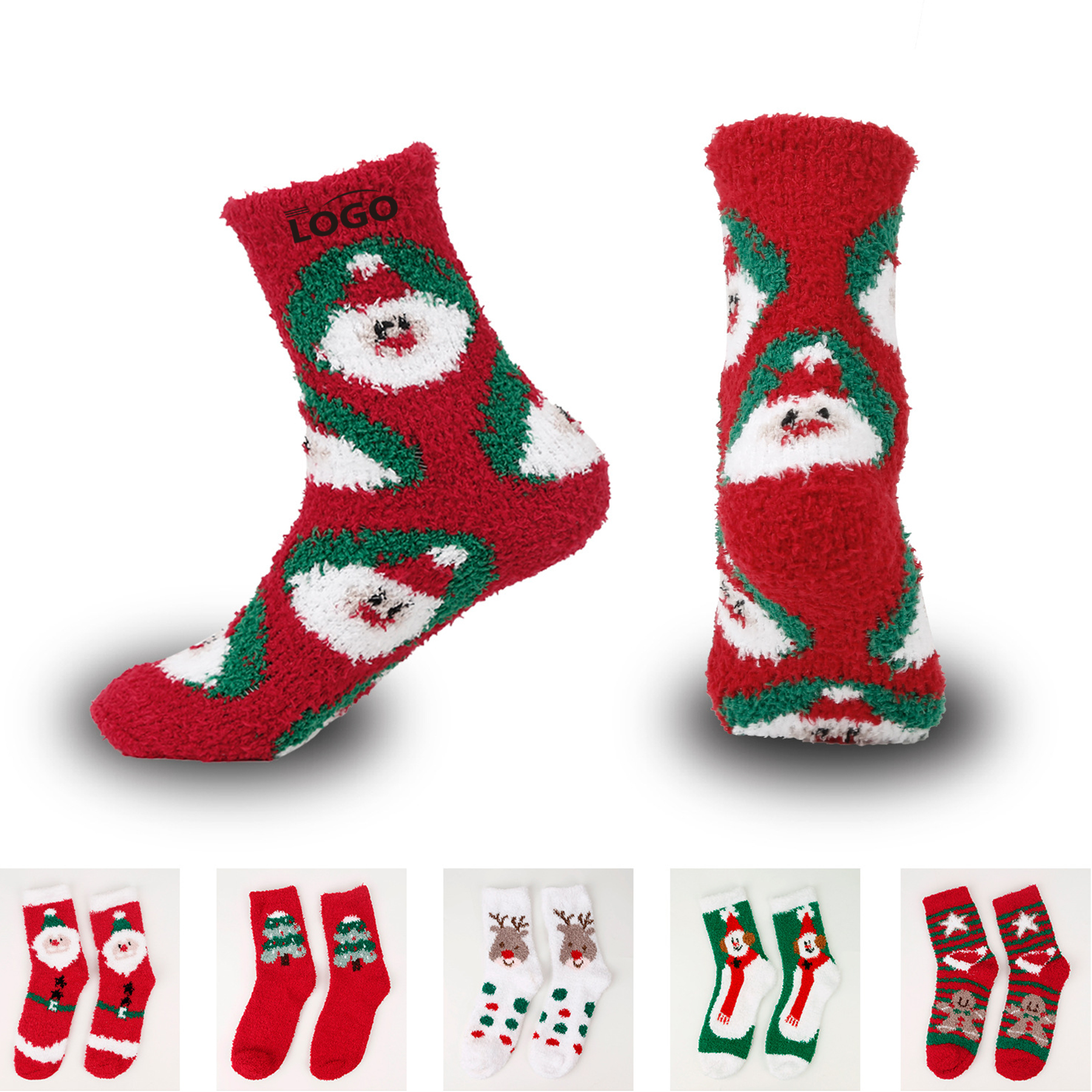 Christmas Socks Fuzzy Feet Socks 2