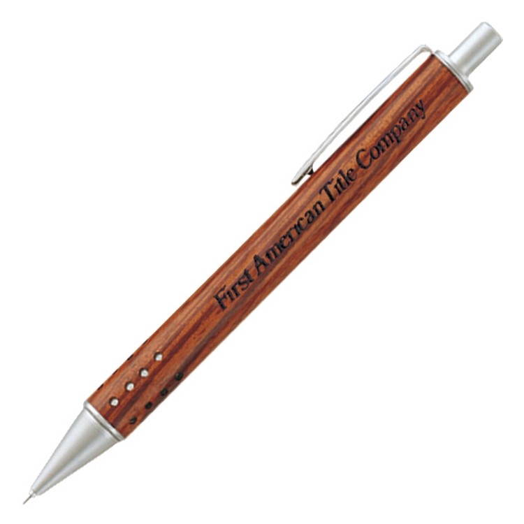 Legacy Genuine Rosewood w/ Satin Silver Brass Mechanical Pencil