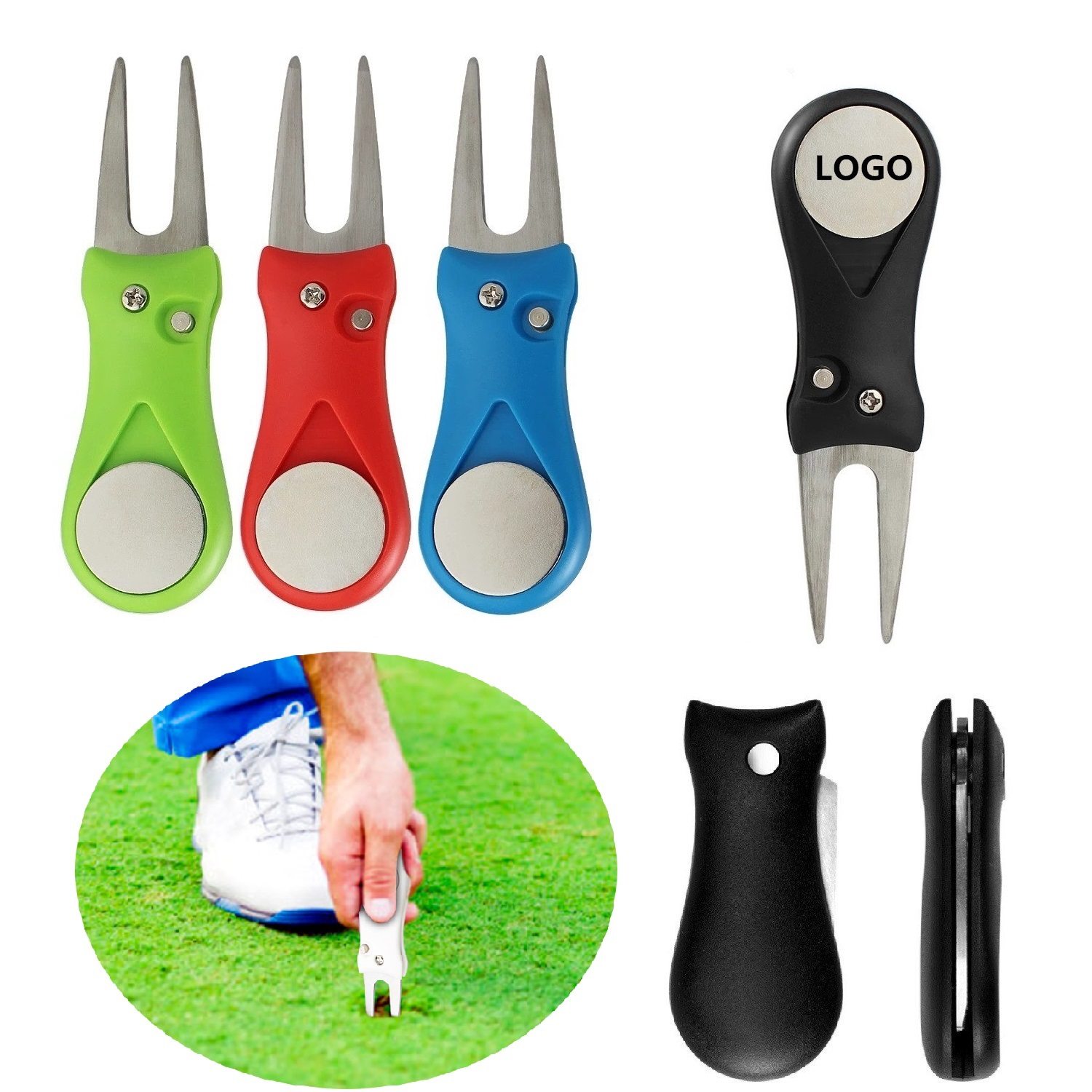 Custom Golf Divot Repair Fork With Ball Marker 3