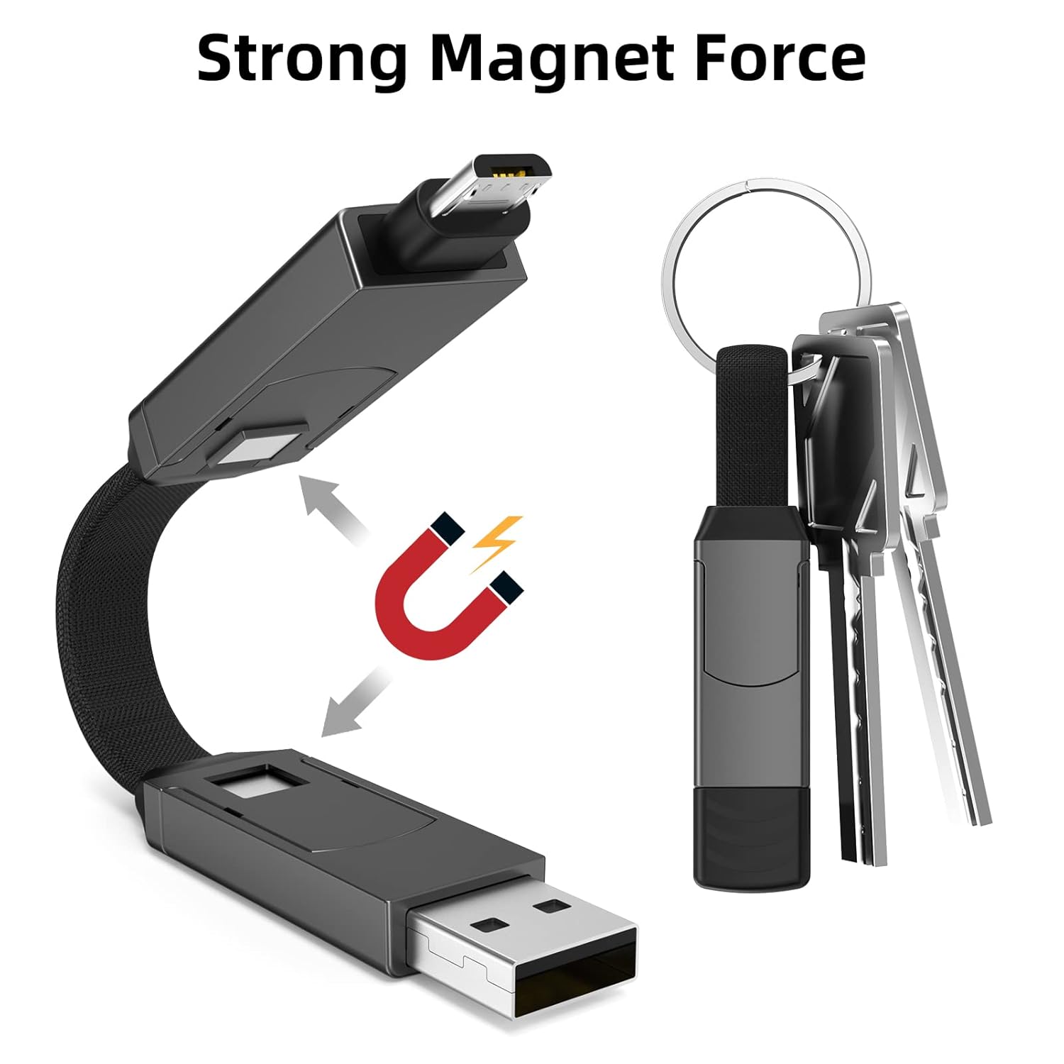 4-in-1 Magnetic Charging Cable Keychain for Phone 4