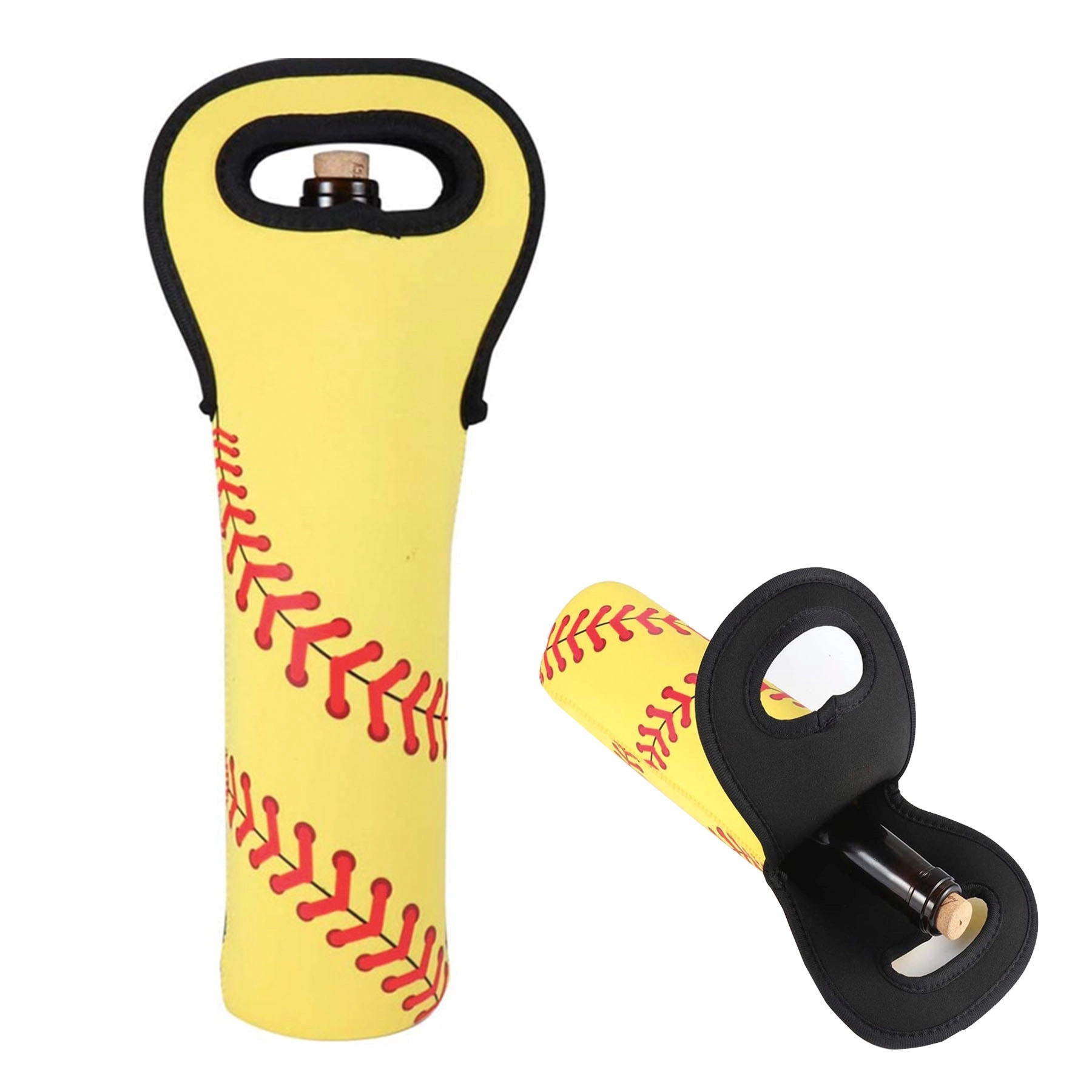 Neoprene Baseball Wine Bottle Sleeve 3