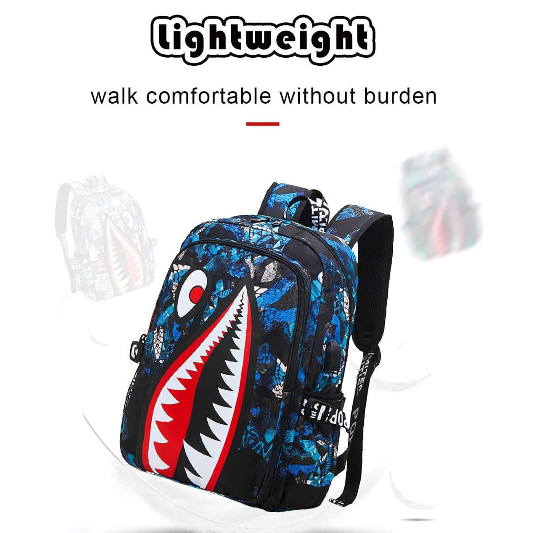 Kids Shark Backpack for School 3