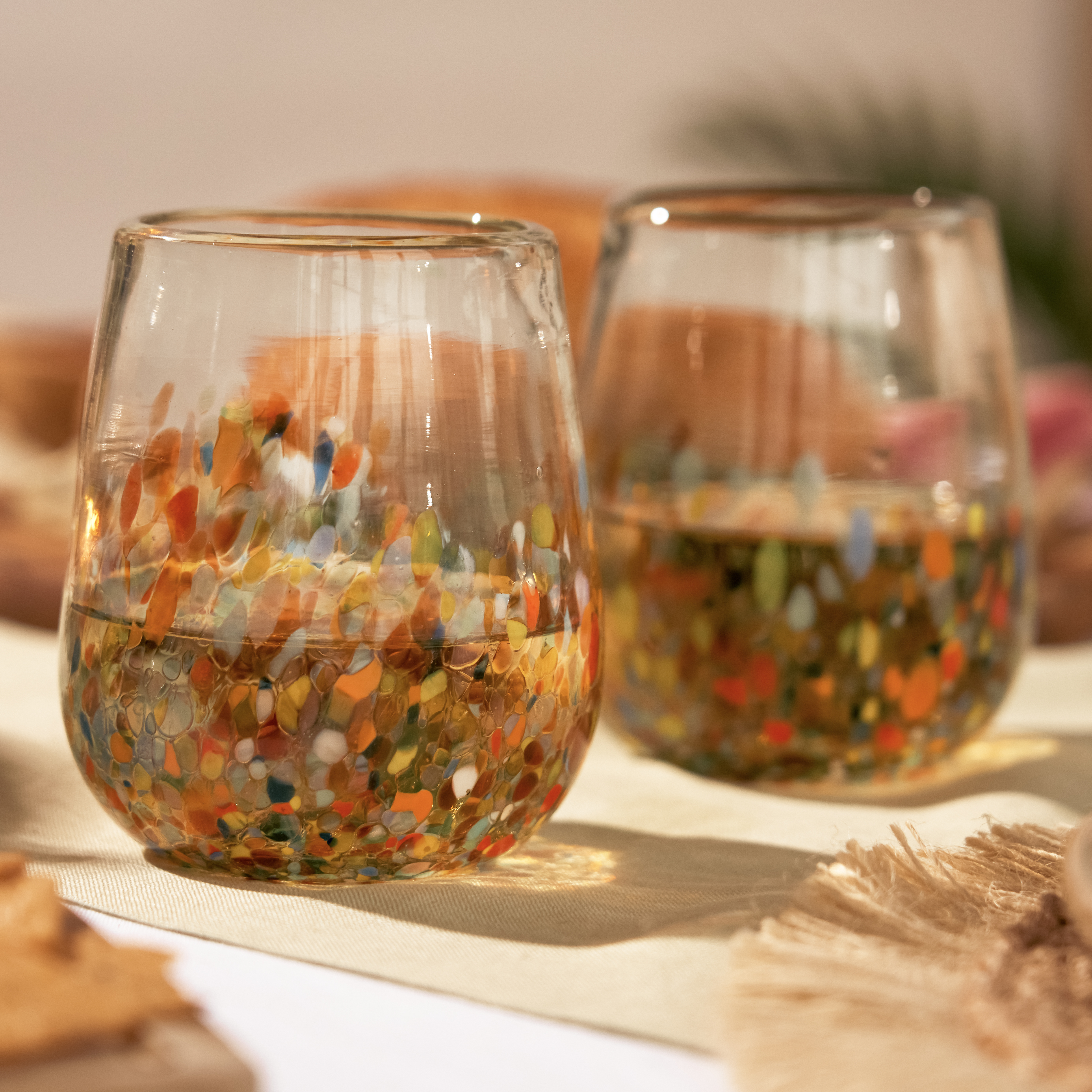 Twine Living® Artistico Stemless Recycled Wine Glass, set of 2 5