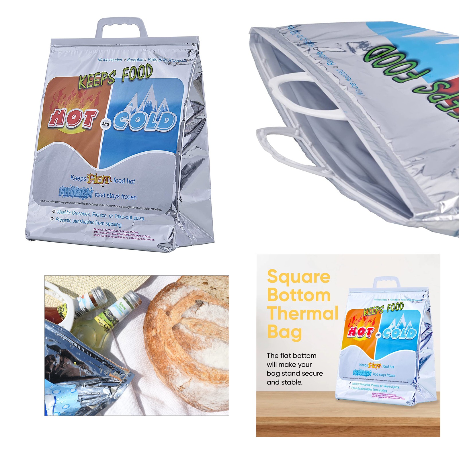 Hot and Cold Reusable Insulated Bag Food Storage 2