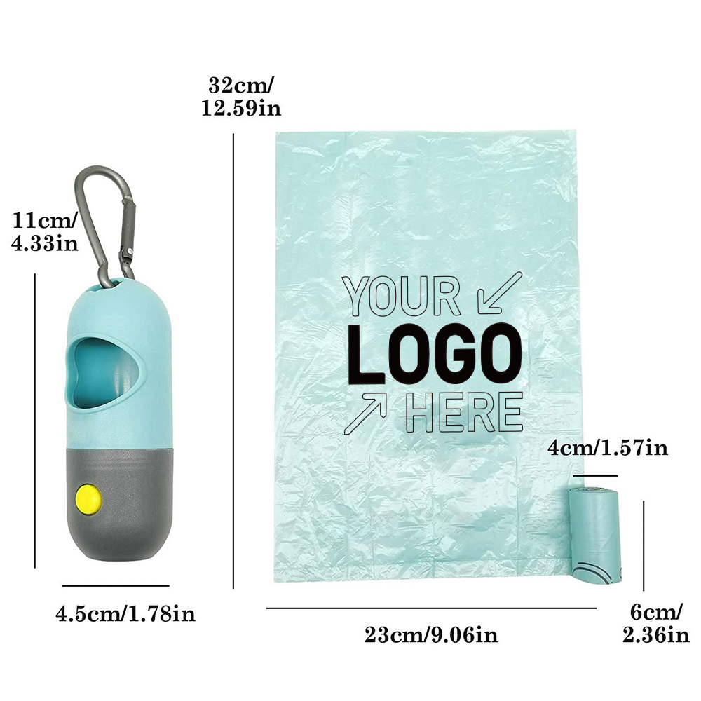 Dog Poop Waste Bags Holder with LED Flashlight 1