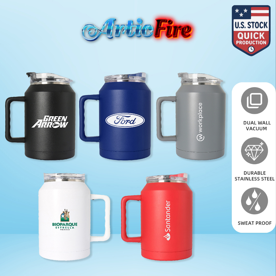 ArticFire 50oz Insulated Stainless Steel Mug with Straw & Twist Lid 13