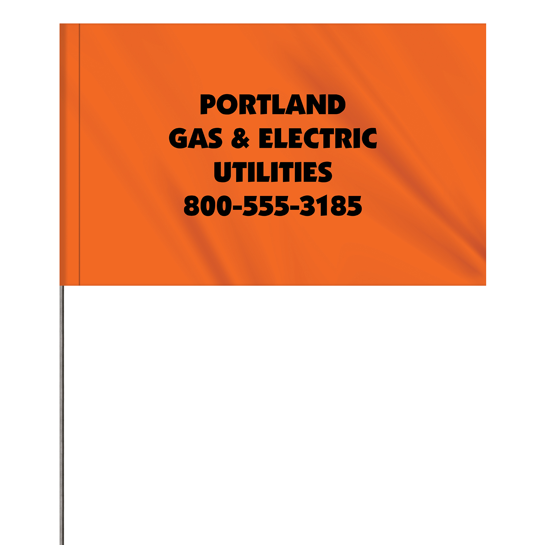 1-Color 5" x 8" Custom Vinyl Marking Flag with 30" Wire 28